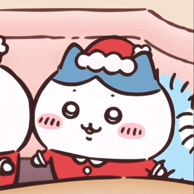 A Cartoon Cat Wearing A Santa Hat And A Red Sweater GIF