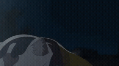 A Cartoon Cat Wearing A Scarf And A Jacket Is Smiling . GIF