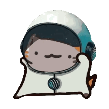 A Cartoon Cat Wearing An Astronaut 'S Helmet And Space Suit Sticker