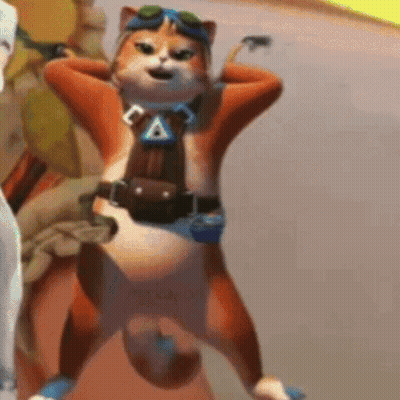 A Cartoon Cat Wearing Goggles And A Belt With The Letter A On It . GIF