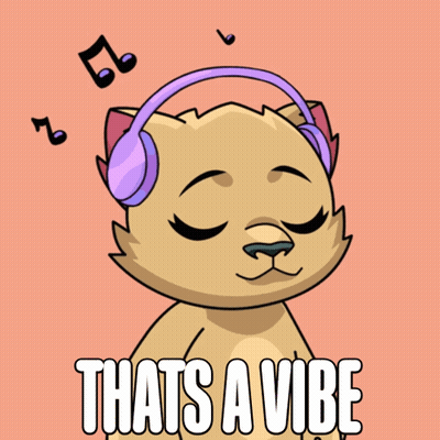 A Cartoon Cat Wearing Headphones With The Words Thats A Vibe Below It GIF