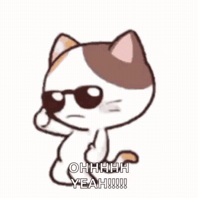 A Cartoon Cat Wearing Sunglasses Is Dancing And Saying Yeah ! GIF