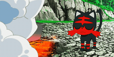 A Cartoon Cat Wearing Sunglasses Is Standing Next To A White Cat GIF