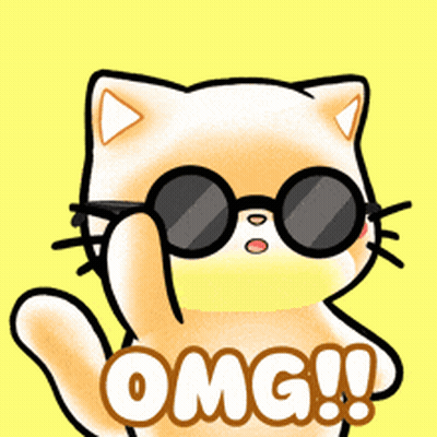 A Cartoon Cat Wearing Sunglasses Says Omg ! GIF