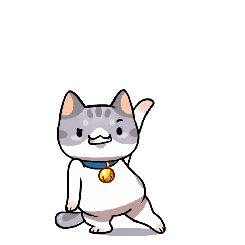 A Cartoon Cat With A Bell Around Its Neck Is Smiling Sticker