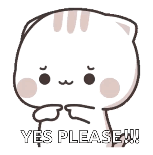 A Cartoon Cat With A Bow Tie Says Yes Please !!! GIF