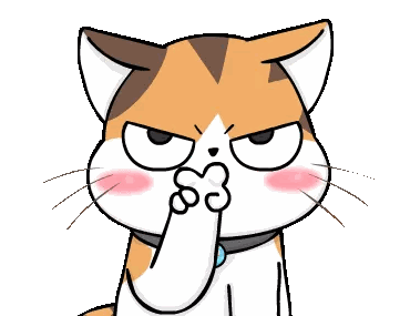 A Cartoon Cat With A Collar Is Covering Its Nose With Its Paw Sticker
