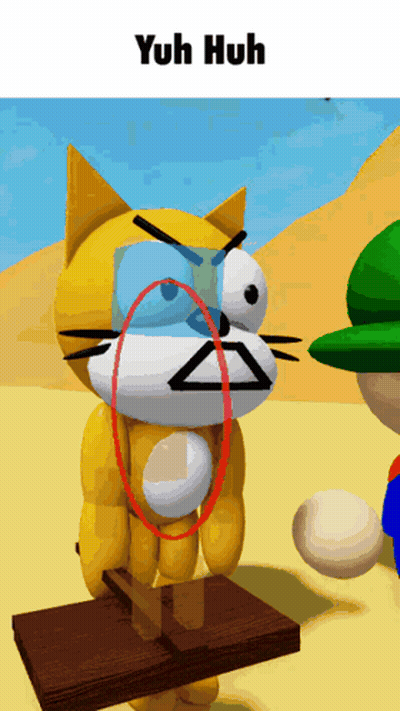 A Cartoon Cat With A Magnifying Glass On Its Face And The Words Yuh Huh Above It GIF