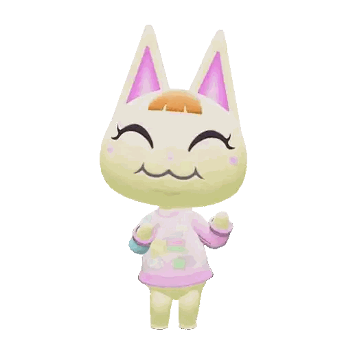 A Cartoon Cat With A Pink Ear And A Pink Shirt On Sticker