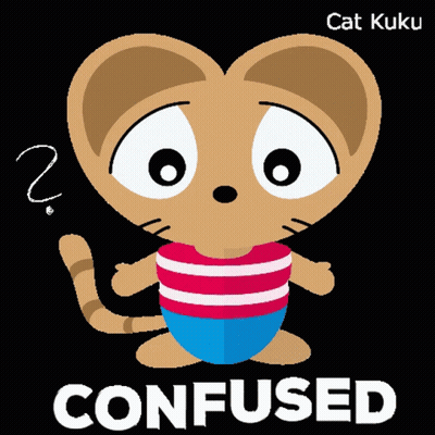 A Cartoon Cat With A Question Mark And The Word Confused Underneath It GIF