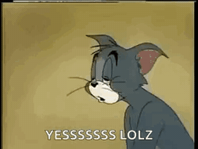 A Cartoon Cat With A Sad Look On His Face Is Sitting Down And Says Yesssss Lolz . GIF