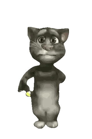 A Cartoon Cat With A Sad Look On His Face Is Standing On A White Background . Sticker