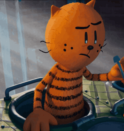 A Cartoon Cat With A Sad Look On His Face Is Sticking His Head Out Of A Hole GIF