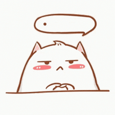 A Cartoon Cat With A Speech Bubble Above Its Head GIF