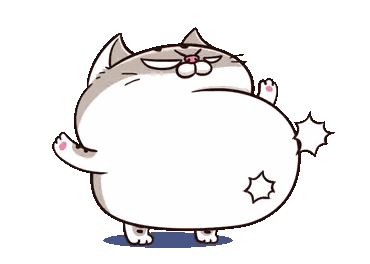 A Cartoon Cat With A Striped Tail Is Standing On Its Hind Legs Sticker