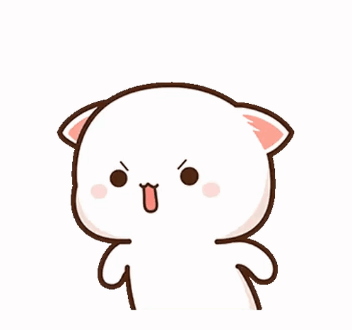 A Cartoon Cat With A Surprised Look On Its Face Is Standing On Its Hind Legs . GIF