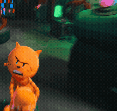 A Cartoon Cat With A Very Angry Look On Its Face GIF