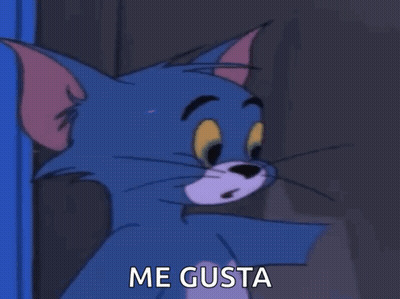 A Cartoon Cat With An Angry Look On His Face And The Words Me Gusta Below Him GIF