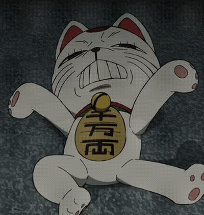 A Cartoon Cat With Chinese Characters On Its Chest GIF