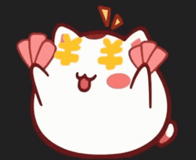 A Cartoon Cat With Flowers In Its Eyes GIF