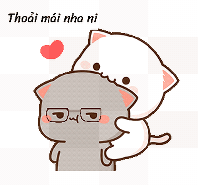 A Cartoon Cat With Glasses Is Hugging Another Cat With A Heart In The Background . GIF