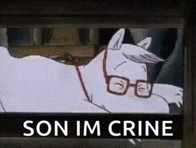 A Cartoon Cat With Glasses Is Laying Down On A Window Sill . GIF
