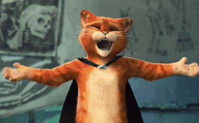 A Cartoon Cat With Its Arms Outstretched GIF