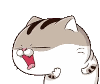 A Cartoon Cat With Its Mouth Open And Its Tongue Sticking Out Sticker