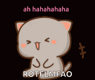 A Cartoon Cat With The Words Ah Hahahaha Rotflmfao On The Bottom GIF