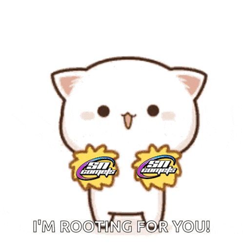 Cartoon Cat With I'M Rooting For You Text GIF