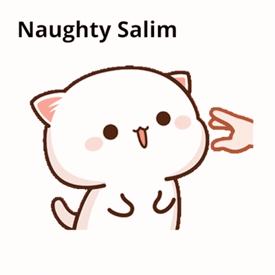 A Cartoon Cat With The Words Naughty Salim On The Bottom GIF