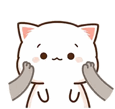 A Cartoon Cat With Two Paws On Its Face Sticker