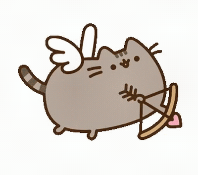 A Cartoon Cat With Wings Is Holding A Cupid Bow And Arrow . GIF
