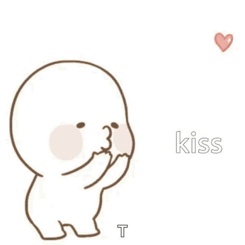 A Cartoon Character Blowing A Kiss With Hearts Around Him GIF