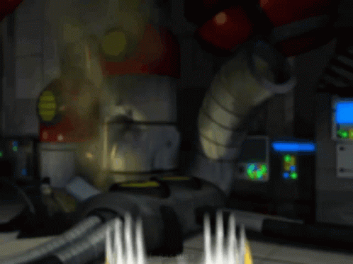 A Cartoon Character Covering His Face With His Hands In A Dark Room GIF