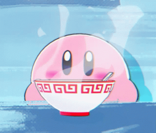 A Cartoon Character Eating A Bowl Of Ramen GIF