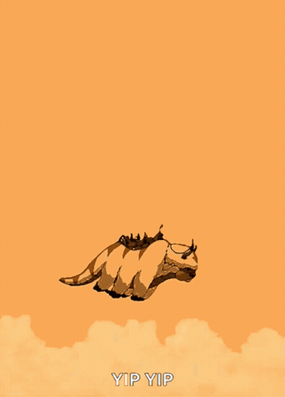 A Cartoon Character Flying Through The Air With The Words Yip Yip Written Below It GIF