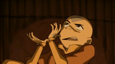 A Cartoon Character From Avatar The Last Airbender Is Making A Funny Face With His Hands . GIF