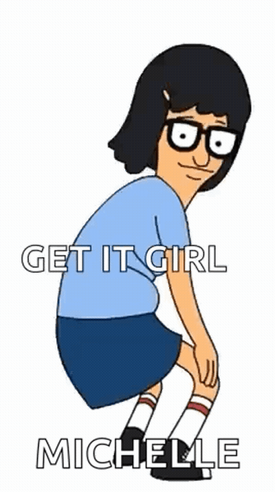 A Cartoon Character From Bob 'S Burgers Is Squatting Down . GIF