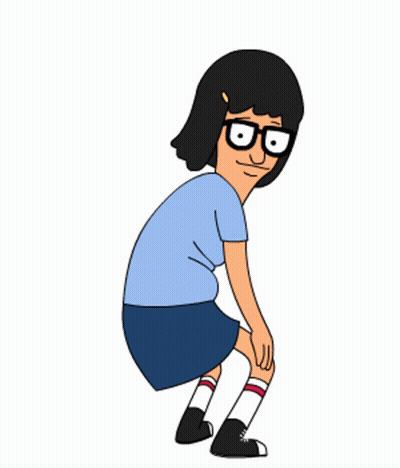 A Cartoon Character From Bob 'S Burgers Kneeling Down GIF