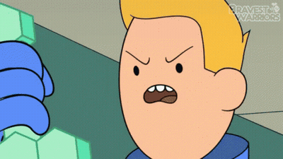 A Cartoon Character From Bravest Warriors Has An Angry Expression On His Face GIF