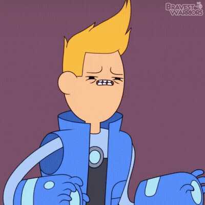 A Cartoon Character From Bravest Warriors Is Making A Face GIF
