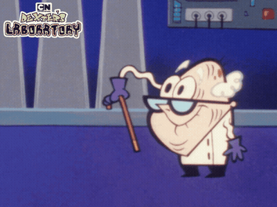 A Cartoon Character From Cn Dexter 'S Laboratory Holding A Cane GIF