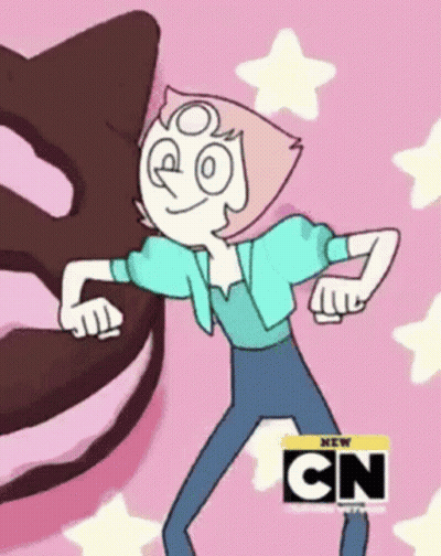 A Cartoon Character From Cn Is Standing On A Pink Background With Stars GIF