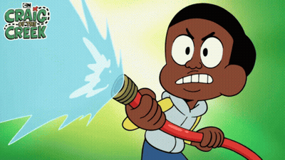 A Cartoon Character From Craig Of The Creek Is Holding A Red Hose GIF