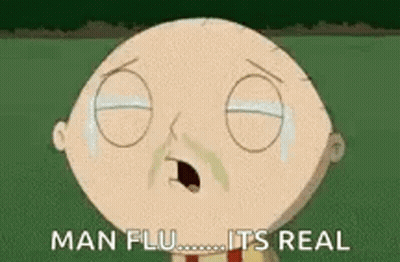 A Cartoon Character From Family Guy Is Crying Because He Has A Man Flu . GIF