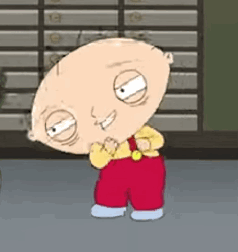A Cartoon Character From Family Guy Is Standing In Front Of A Bank Safe . GIF