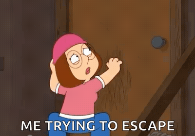 A Cartoon Character From Family Guy Is Trying To Escape From A Dirty Door . GIF