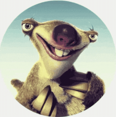 A Cartoon Character From Ice Age Is Smiling And Holding A Banana GIF