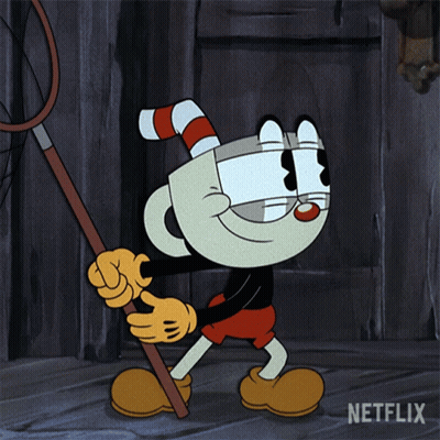 A Cartoon Character From Netflix Is Holding A Fishing Rod GIF